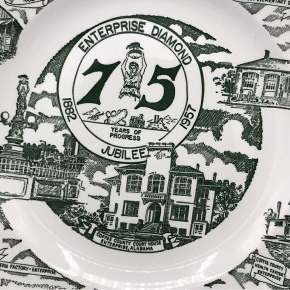 Kettlesprings Kilns Enterprise Alabama 75th Diamond Jubilee Commemorative Plate - Picture 7 of 14
